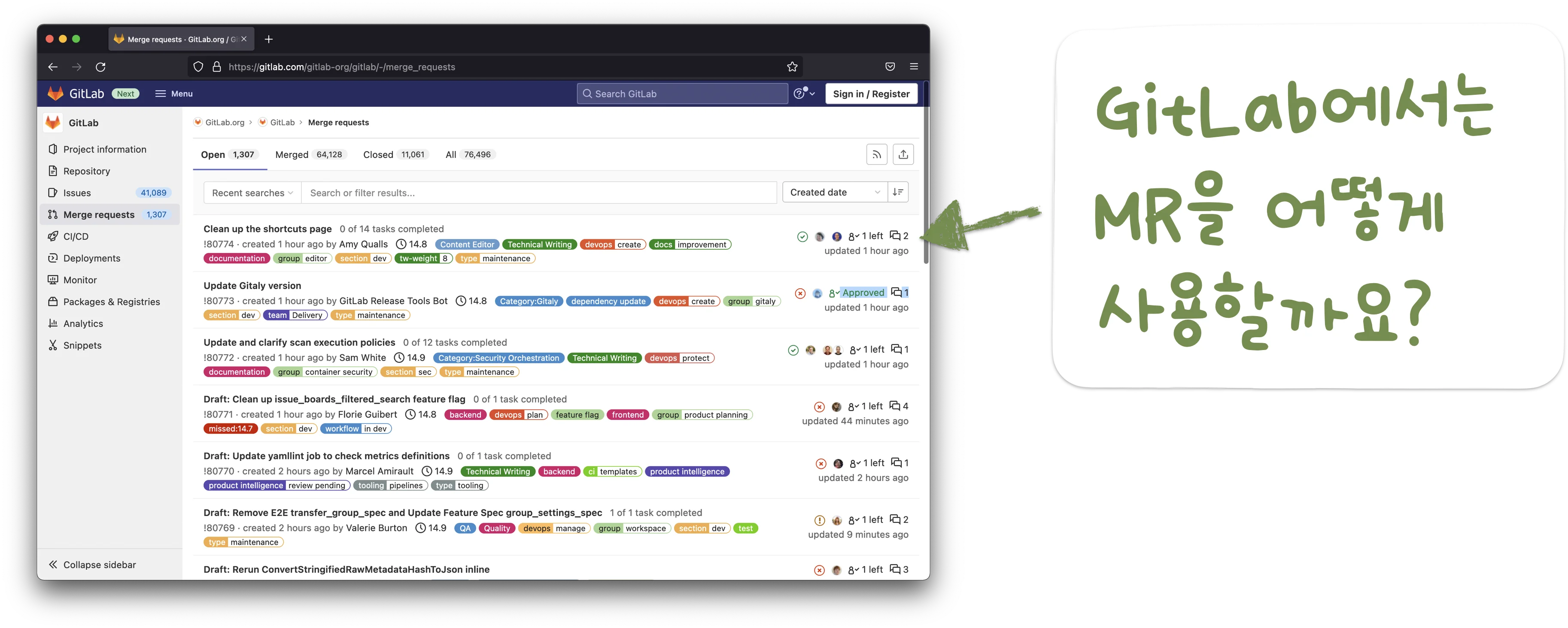 GitLab의 MR