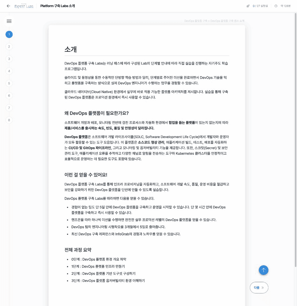 Expert Labs 교육 콘텐츠. 출처=인포그랩