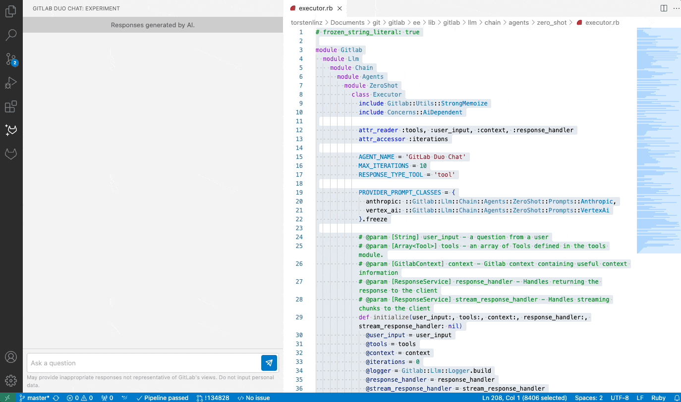 GitLab Duo Chat 화면. 출처=GitLab