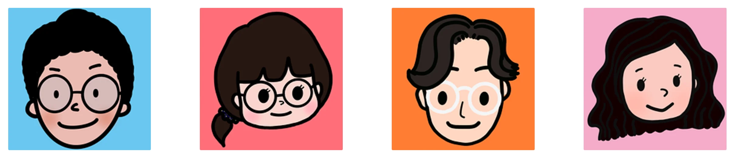 Copy And Translate 유닛 멤버 Jeff, Hailie, John, Grace(왼쪽부터)