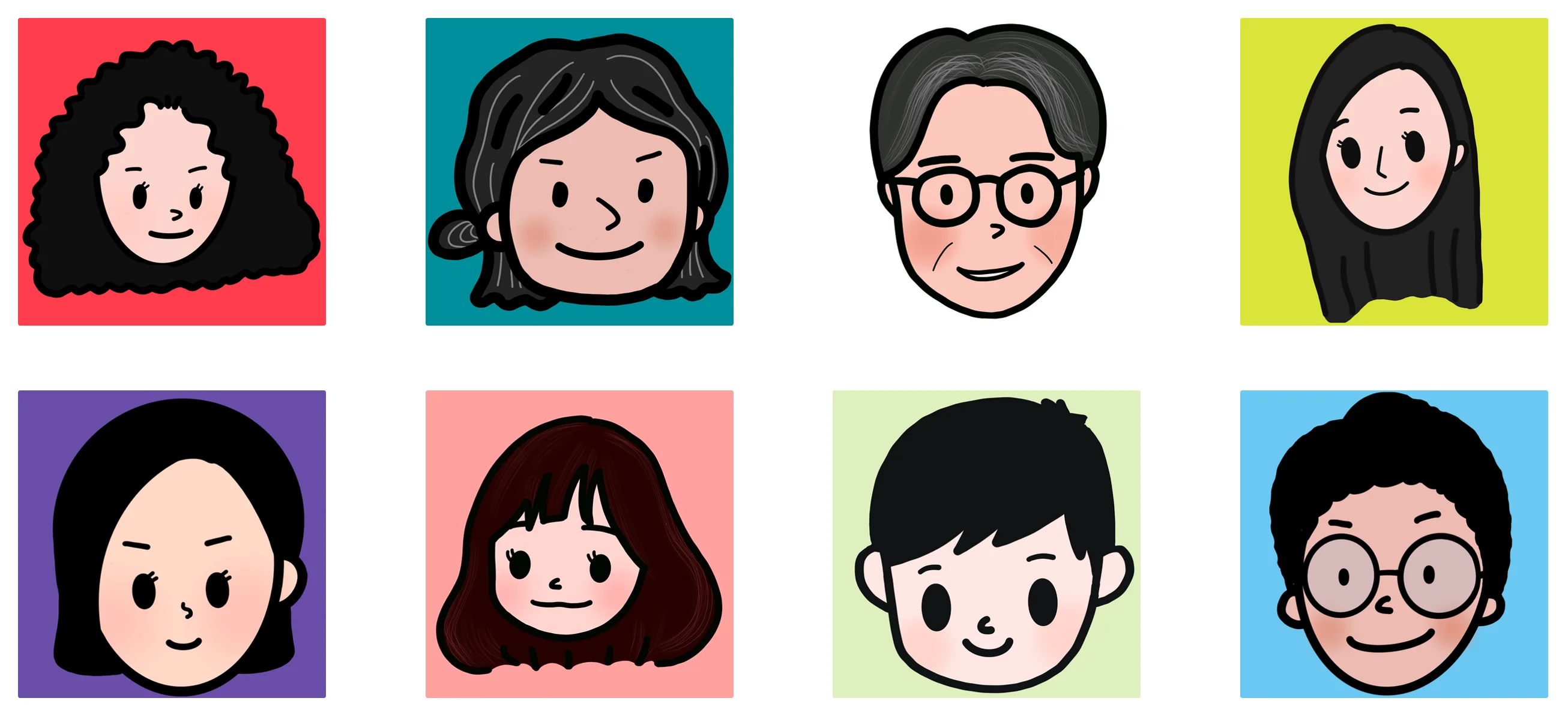 밋업을 함께 만든 인포그랩 멤버 Penny, Dexter, Steve, April, Eva, Daisy, Chad, Jeff(왼쪽부터)