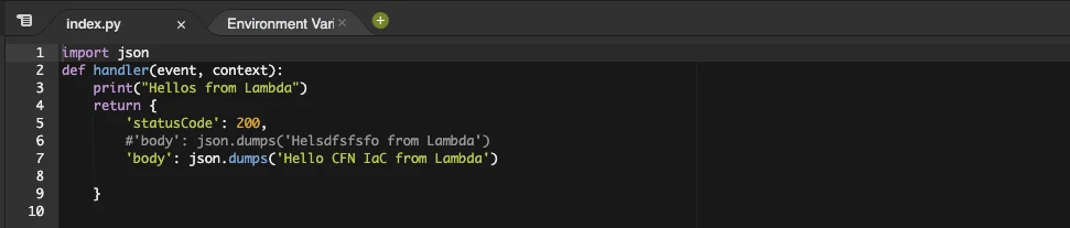 Lambda 업데이트를 보여주는 화면