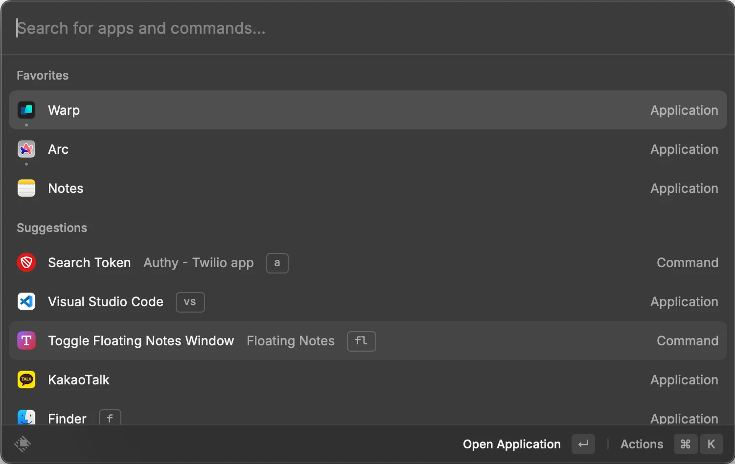 Jeff의 Raycast 첫 화면