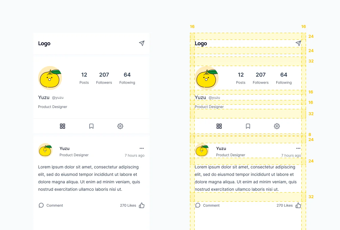 간격과 정렬을 일관되게 설계한 화면