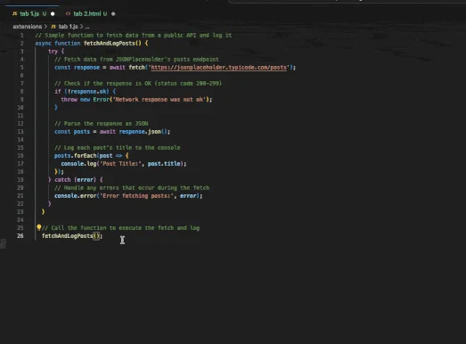 Code Suggestions 기능이 ‘열려 있는 다른 탭’의 콘텐츠를 활용해 컨텍스트를 더 많이 인식한 코드를 제안하는 화면. 출처=GitLab