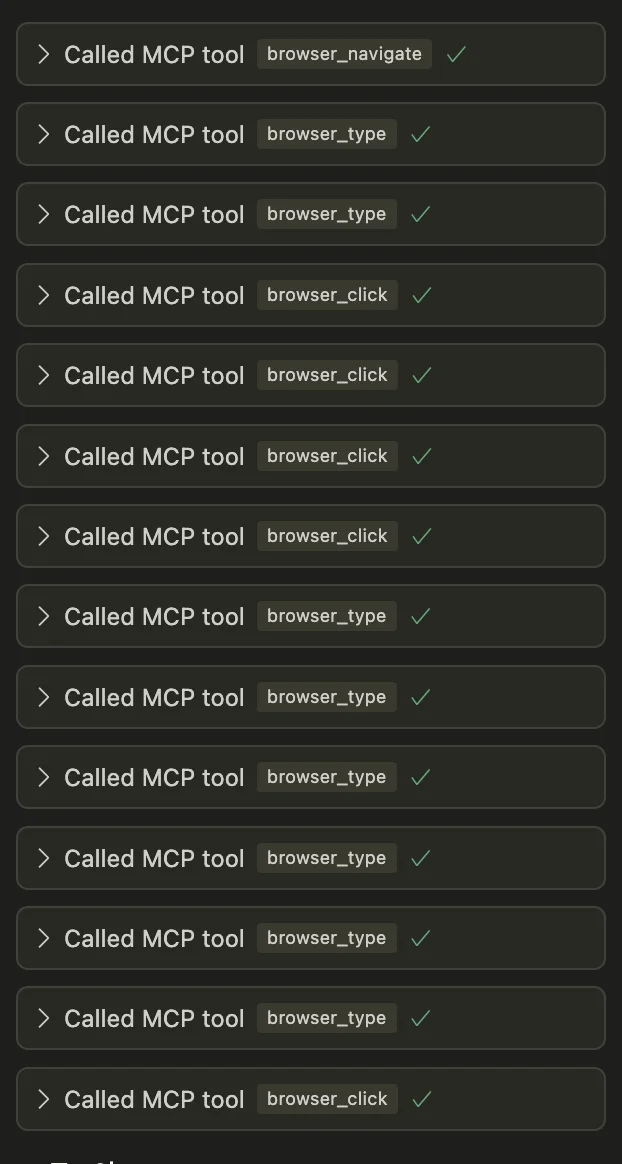 AI가 여러 MCP 도구를 호출하는 화면