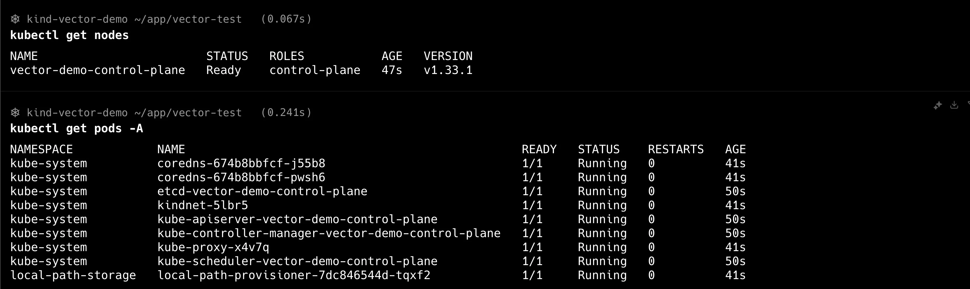 정상적으로 생성된 Kubernetes 클러스터