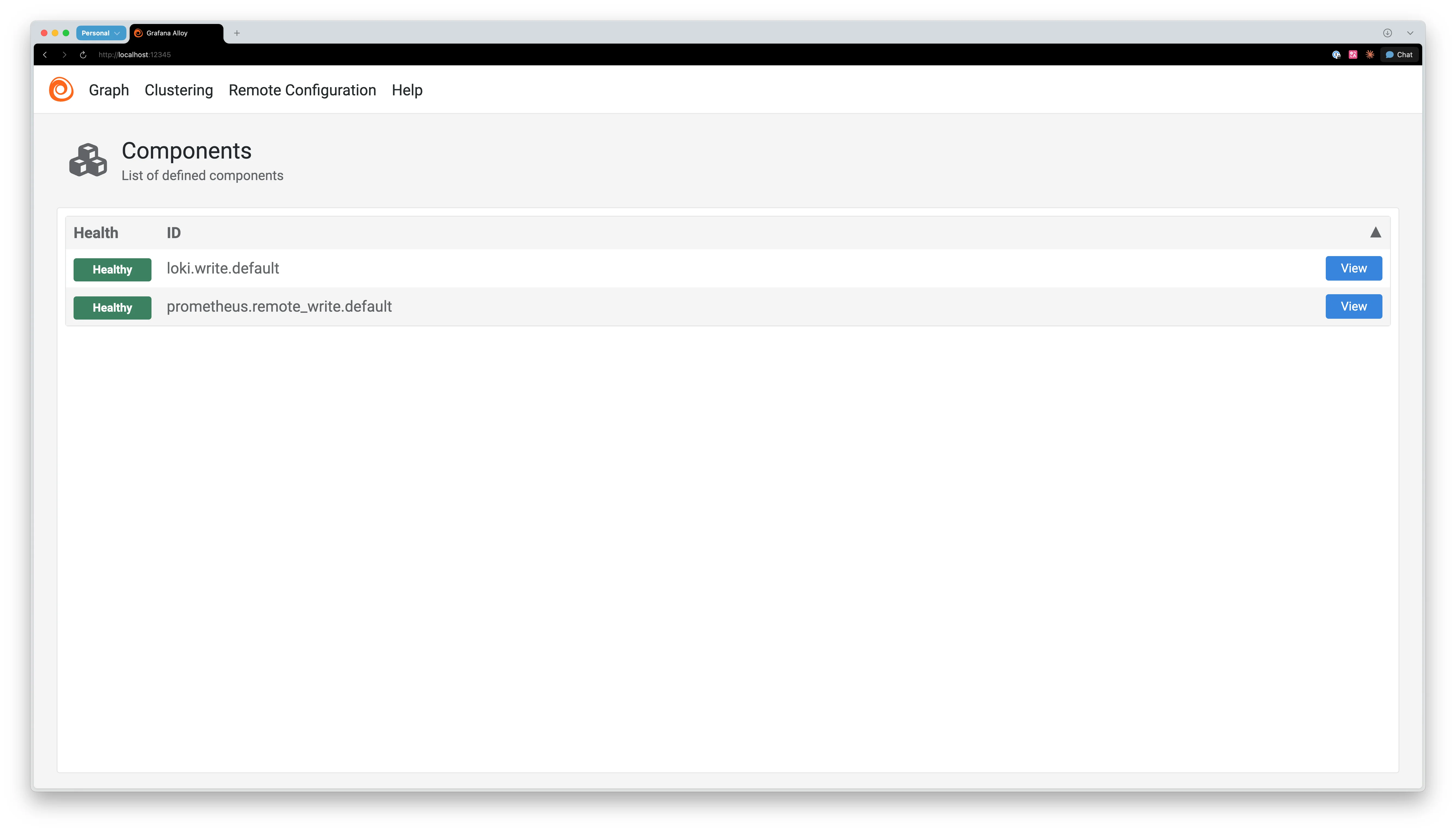 Alloy의 컴포넌트 목록