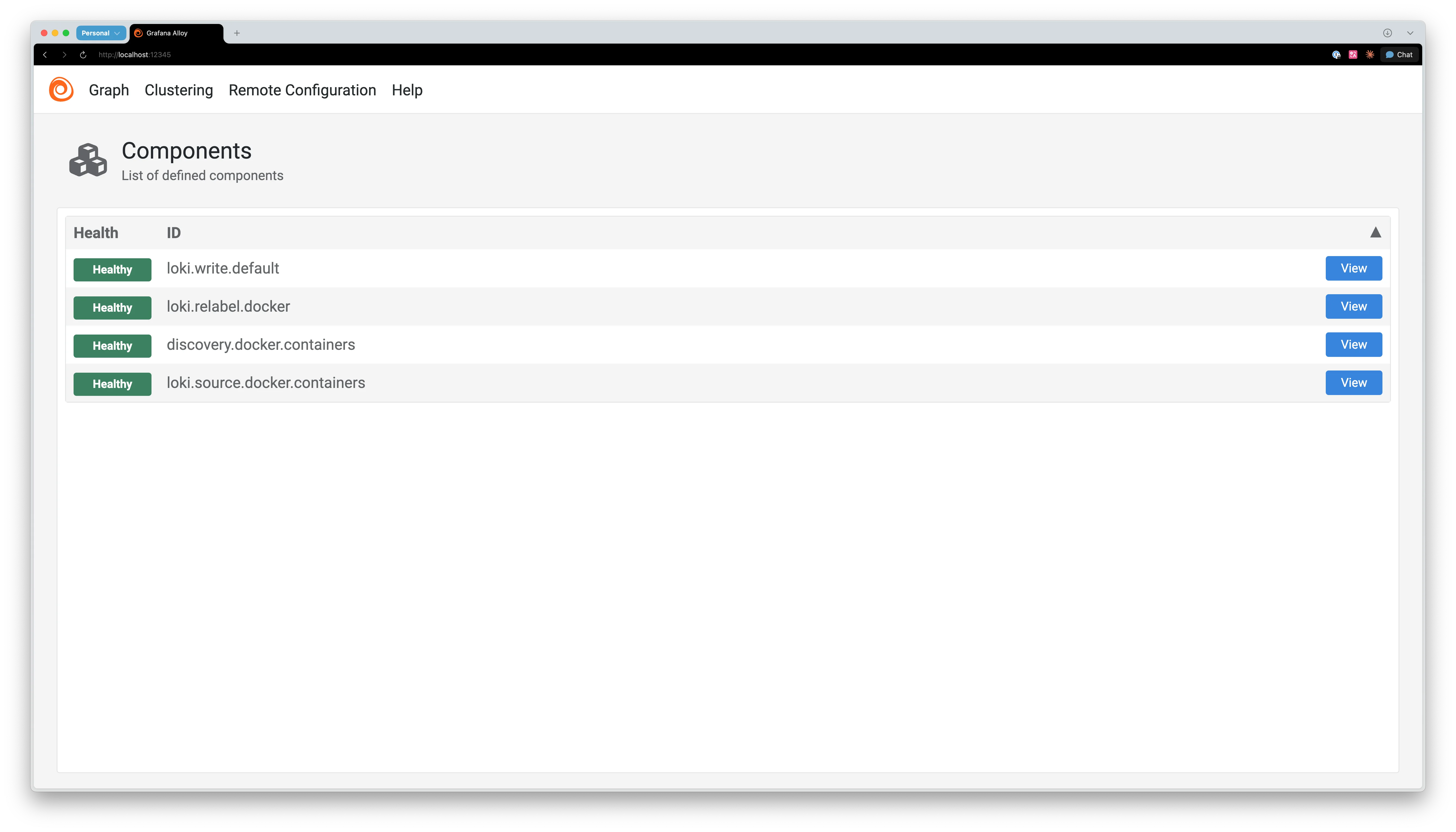 Alloy의 Components 페이지
