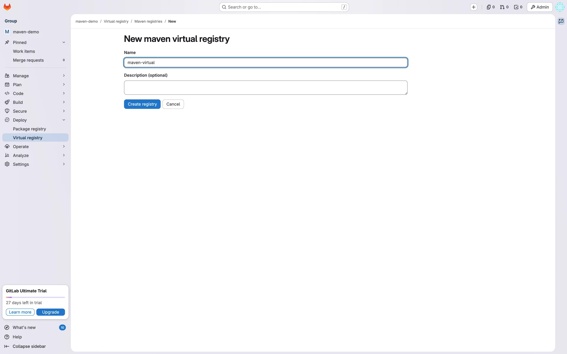 New maven virtual registry 폼