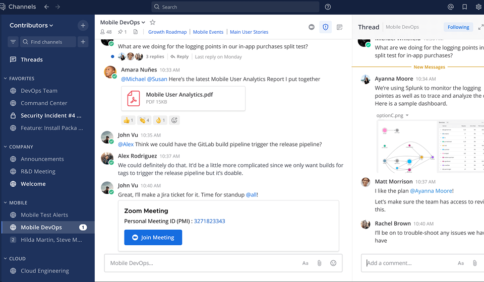 Mattermost Channels UI