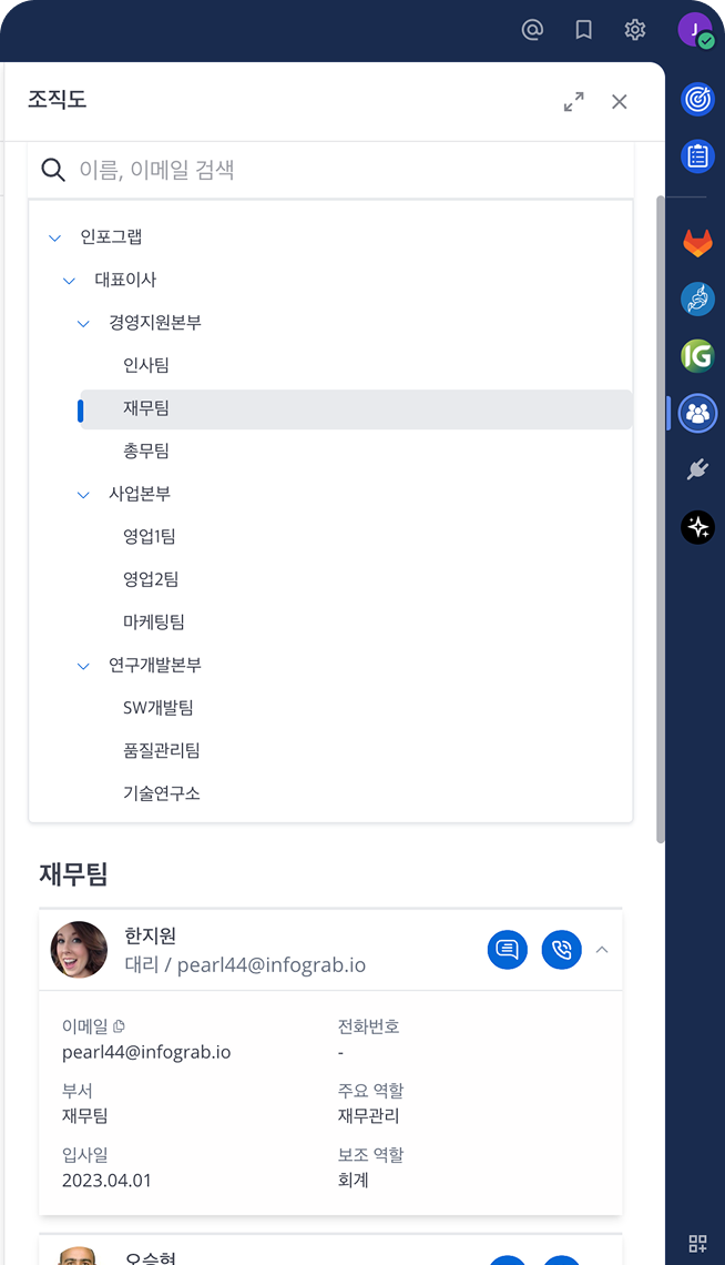 조직도 플러그인 소개 이미지