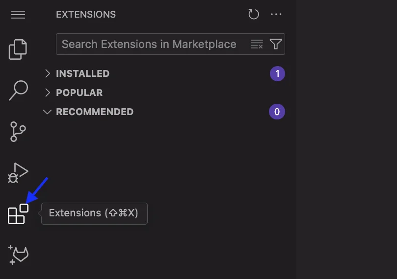 Web IDE에서 Extension 마켓플레이스를 이용하는 화면. 출처=GitLab