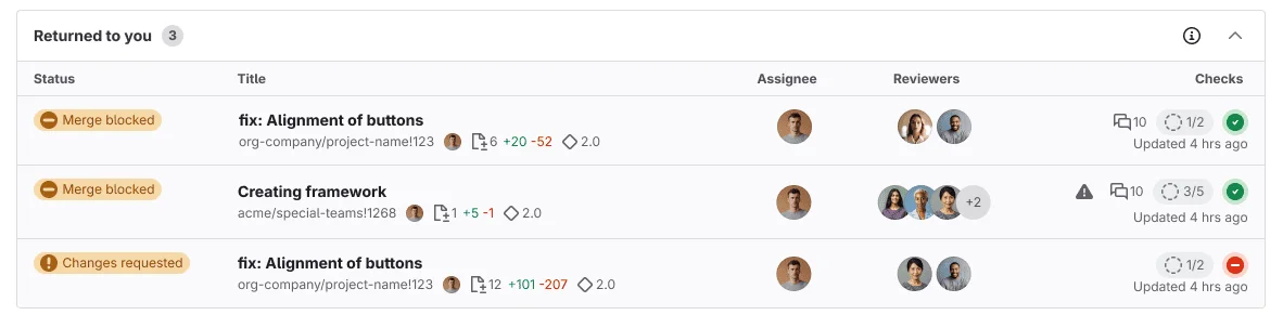 새로운 Merge request 홈페이지 화면. 출처=GitLab